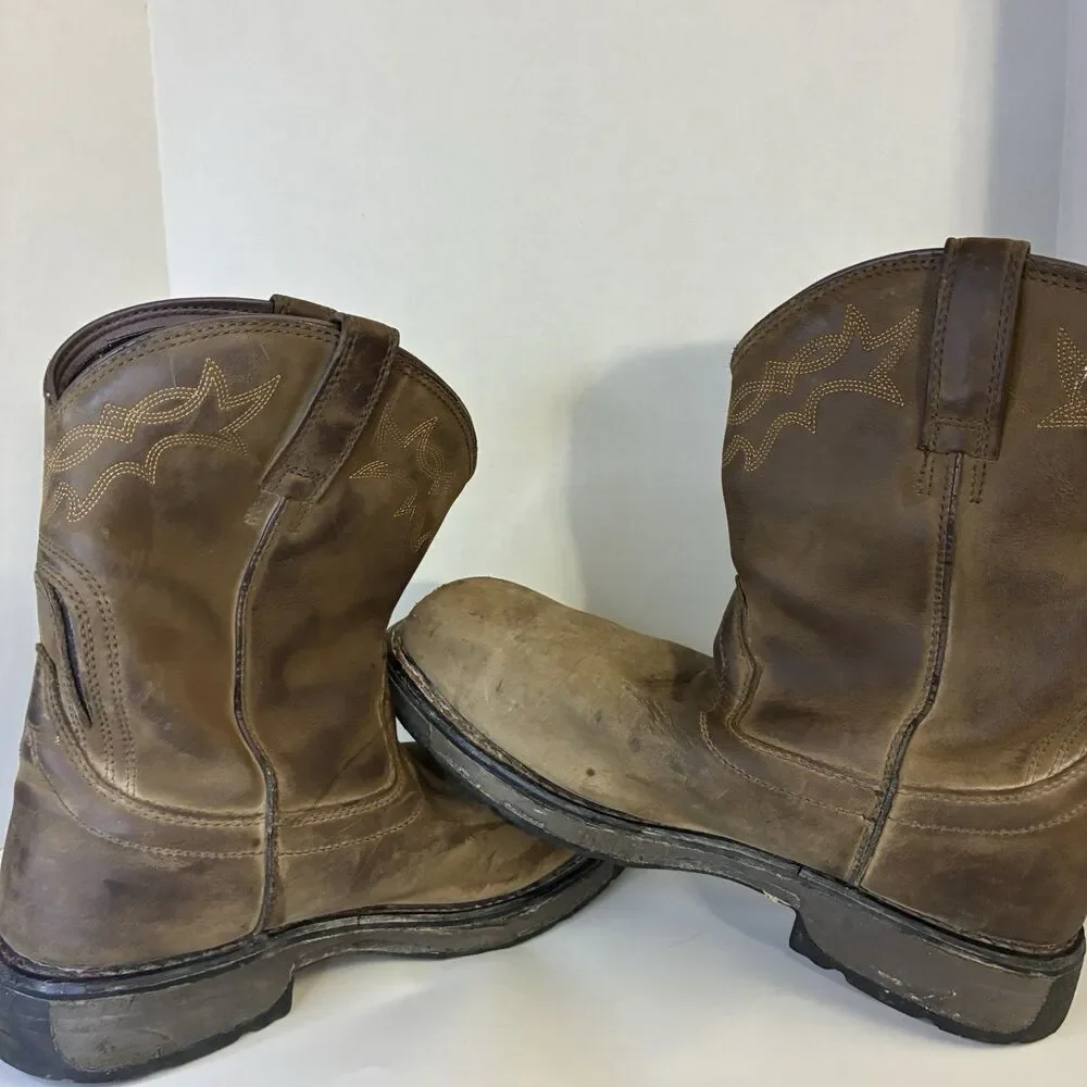 Ariat WorkHog Men’s 10.5 EE Brown Waterproof Composite Toe Pull On Work Boots